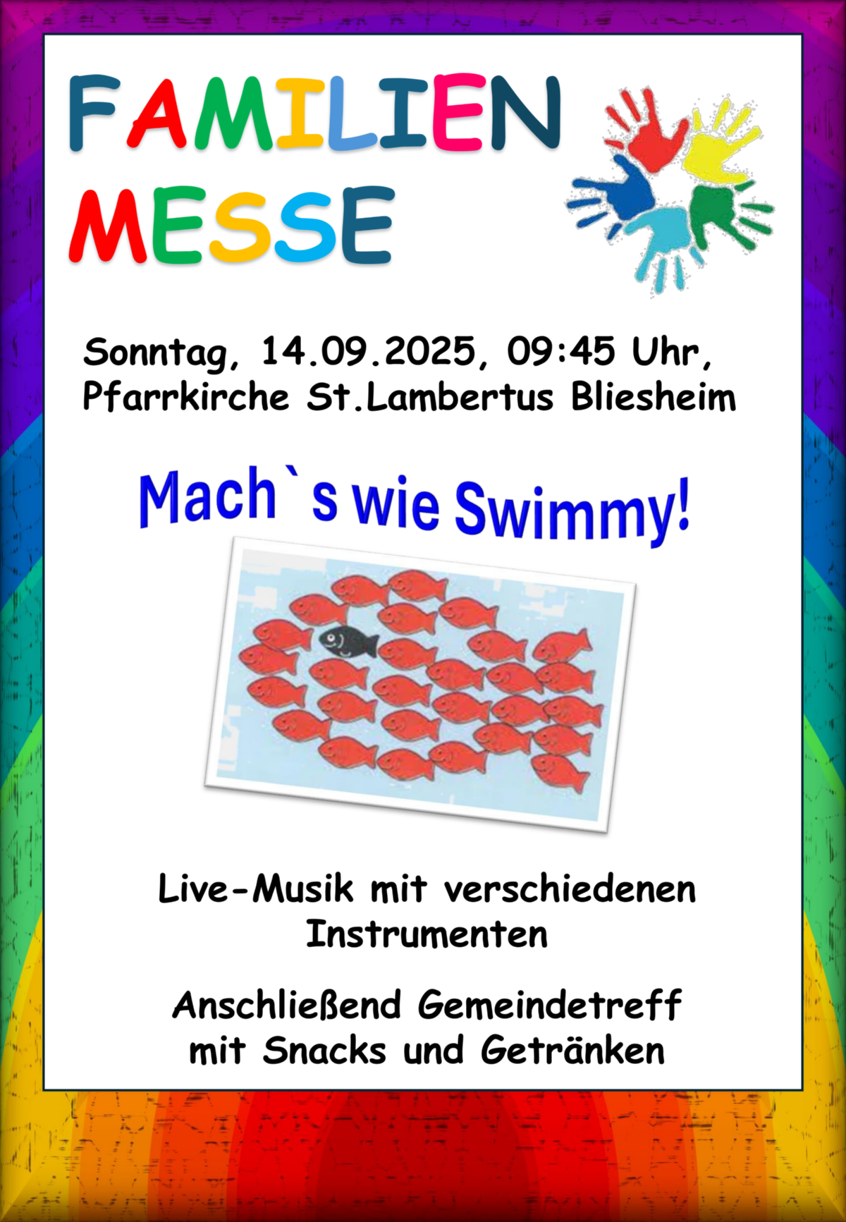 Plakat Familienmesse 14.09.2025 Swimmy