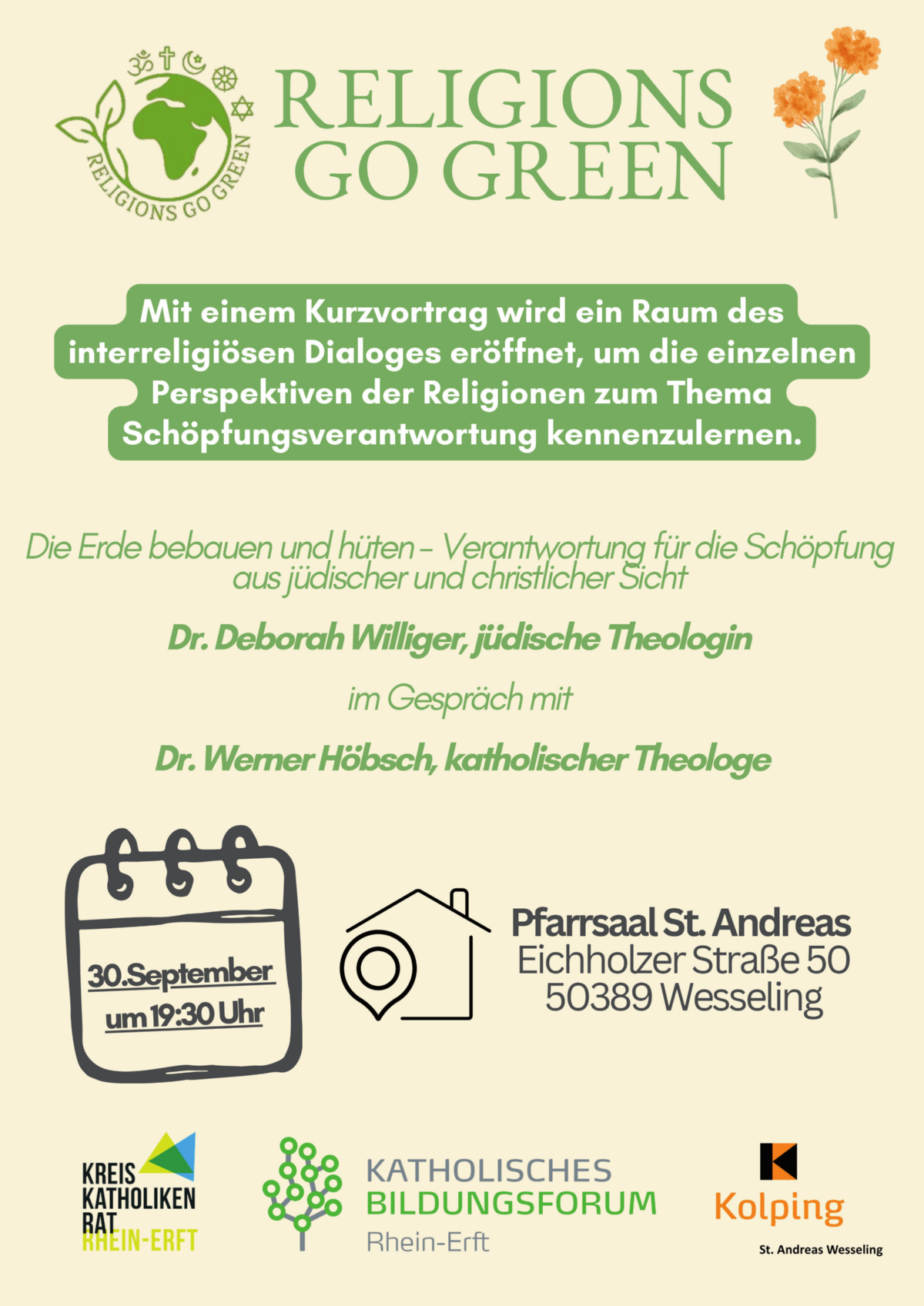 RELIGIONS GO GREEN Wesseling 30_09_2026